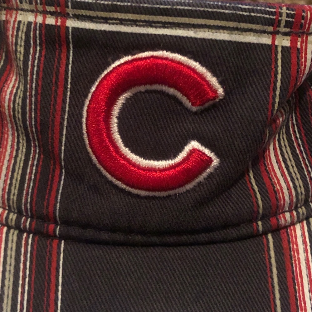 Chicago Cubs 47 Brand One Size Fits All Women’s Plaid Sun Visor, new with tags. - Picture 2 of 7